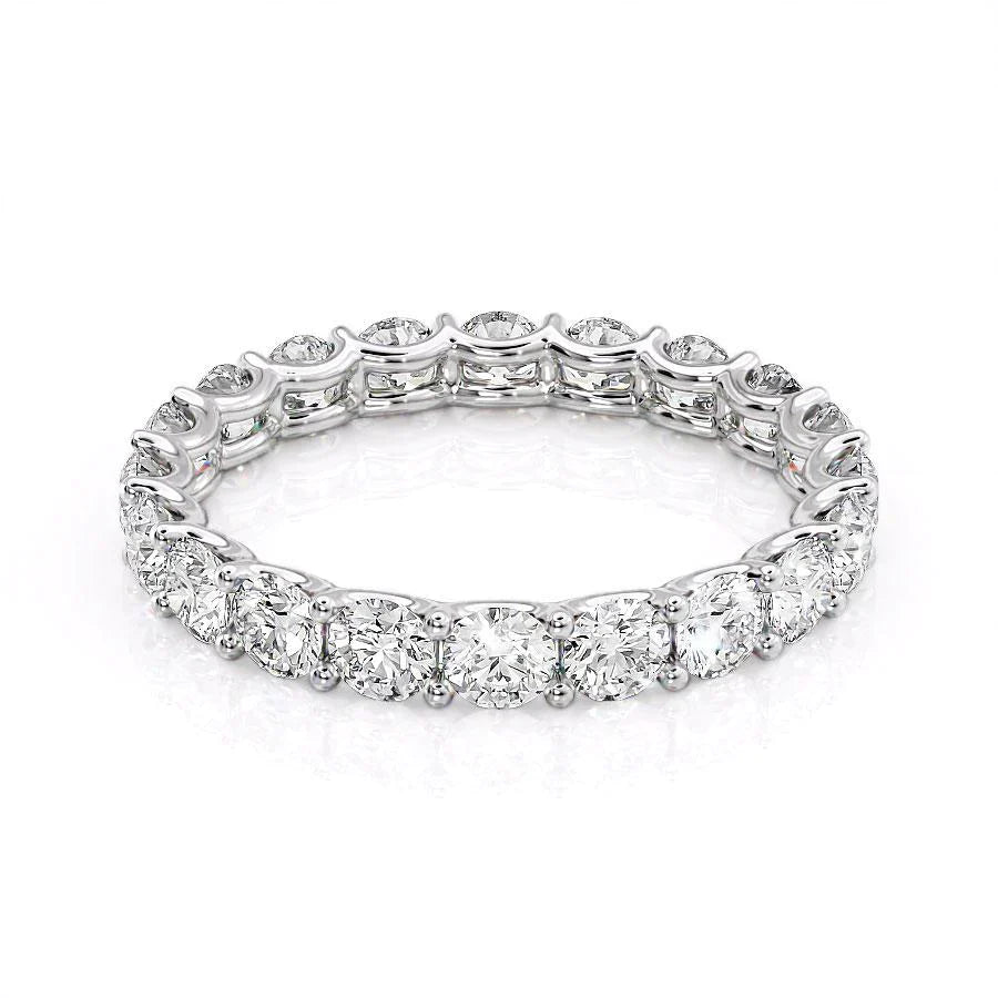Round Lab Grown Diamond U Prong Eternity Band, EF Color, VS Clarity, IGI Certified Ring