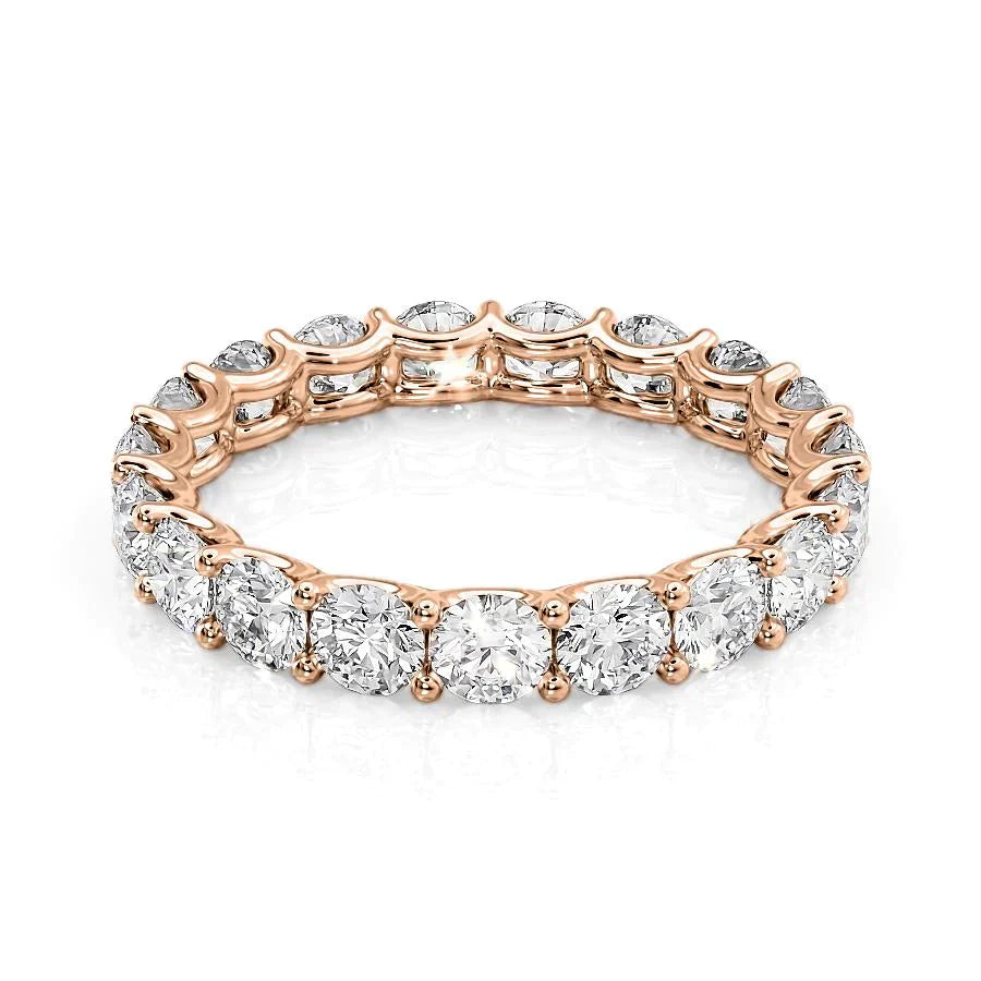 Round Lab Grown Diamond U Prong Eternity Band, EF Color, VS Clarity, IGI Certified Ring