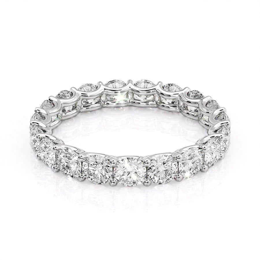 Round Lab Grown Diamond U Prong Eternity Band, EF Color, VS Clarity, IGI Certified Ring