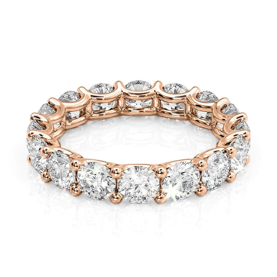 Round Lab Grown Diamond U Prong Eternity Band, EF Color, VS Clarity, IGI Certified Ring