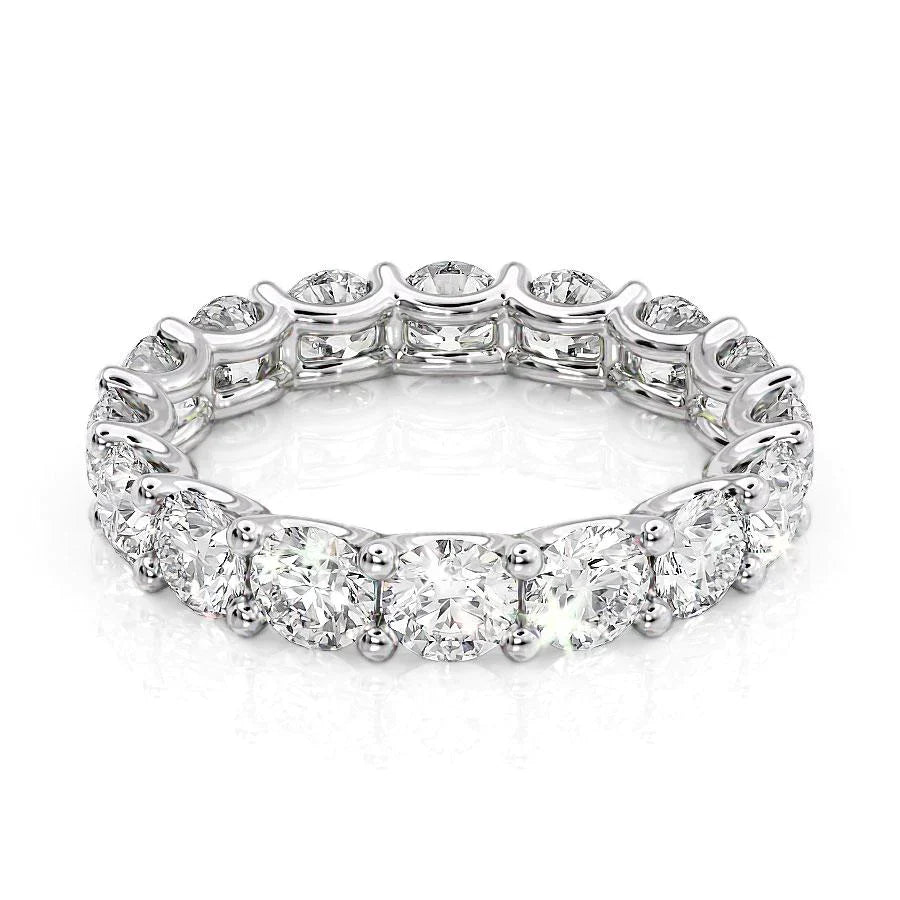 Round Lab Grown Diamond U Prong Eternity Band, EF Color, VS Clarity, IGI Certified Ring