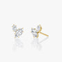 Yellow :: marquise shape lab grown diamond toi et moi studs white gold asymmetrical designer jewelry