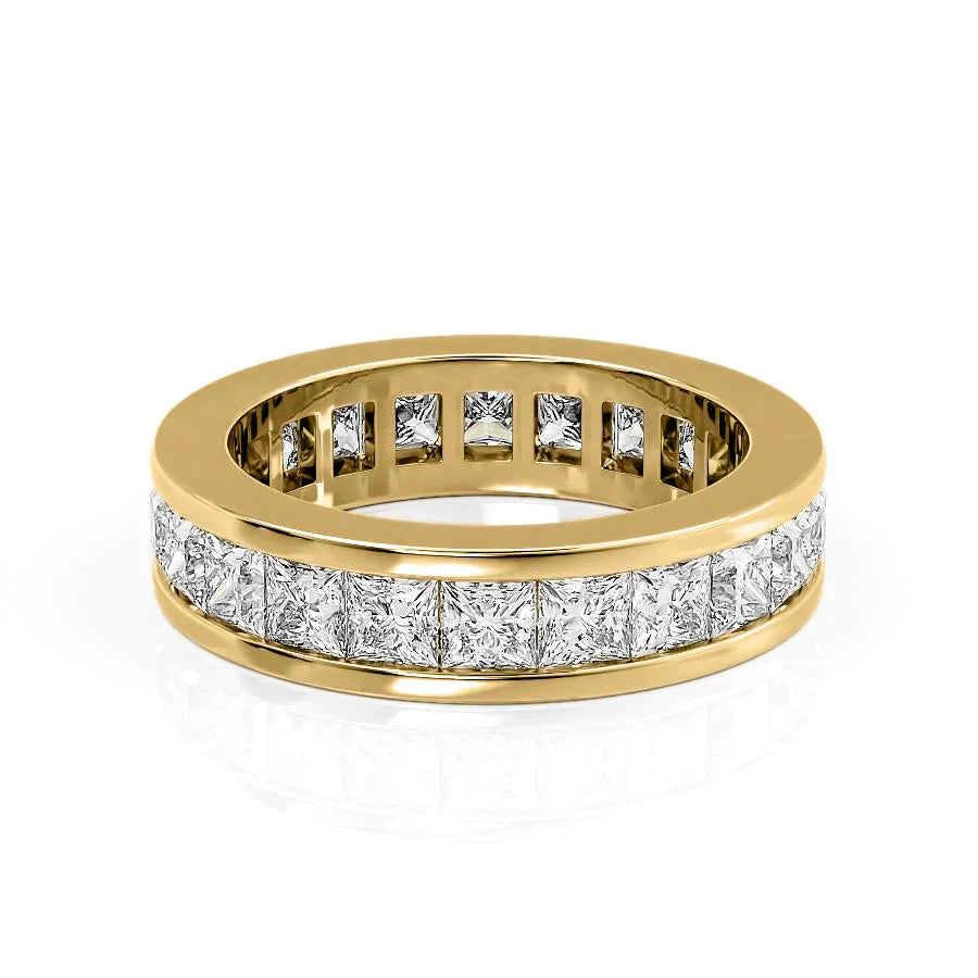 Princess Cut Lab Grown Diamond Channel Eternity Band, EF Color, VS Clarity, IGI Certified Ring
