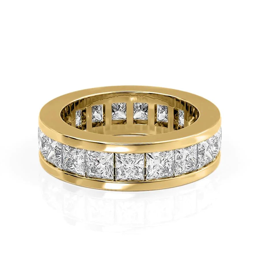 Princess Cut Lab Grown Diamond Channel Eternity Band, EF Color, VS Clarity, IGI Certified Ring