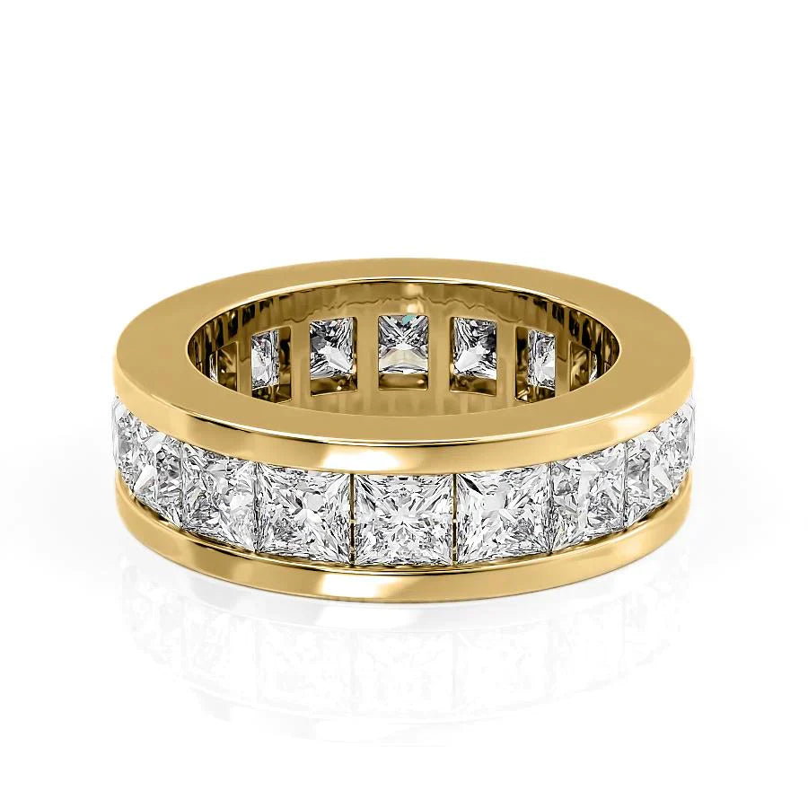 Princess Cut Lab Grown Diamond Channel Eternity Band, EF Color, VS Clarity, IGI Certified Ring