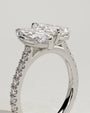 White :: modern 1.5ct marquise and pear lab diamond engagement ring white gold romantic design