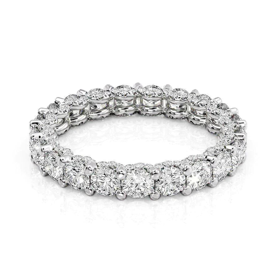 Round Lab Grown Diamond U Pave Prong Eternity band, EF Color, VS Clarity, IGI Certified Ring