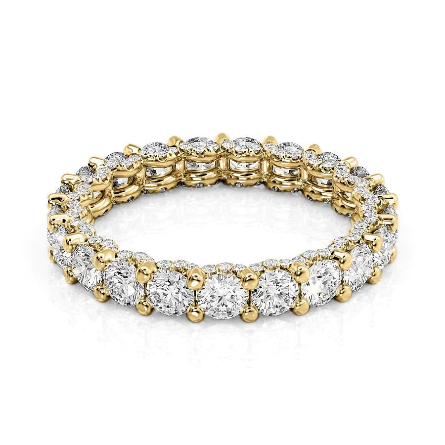 Round Lab Grown Diamond U Pave Prong Eternity band, EF Color, VS Clarity, IGI Certified Ring