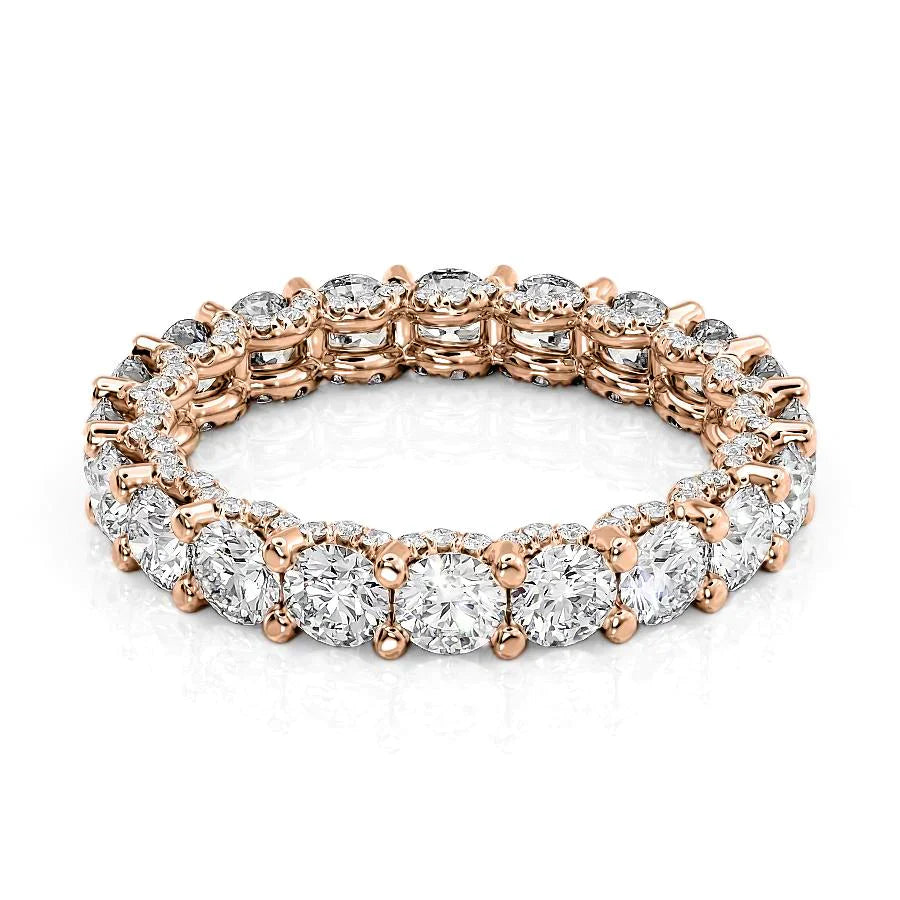 Round Lab Grown Diamond U Pave Prong Eternity band, EF Color, VS Clarity, IGI Certified Ring