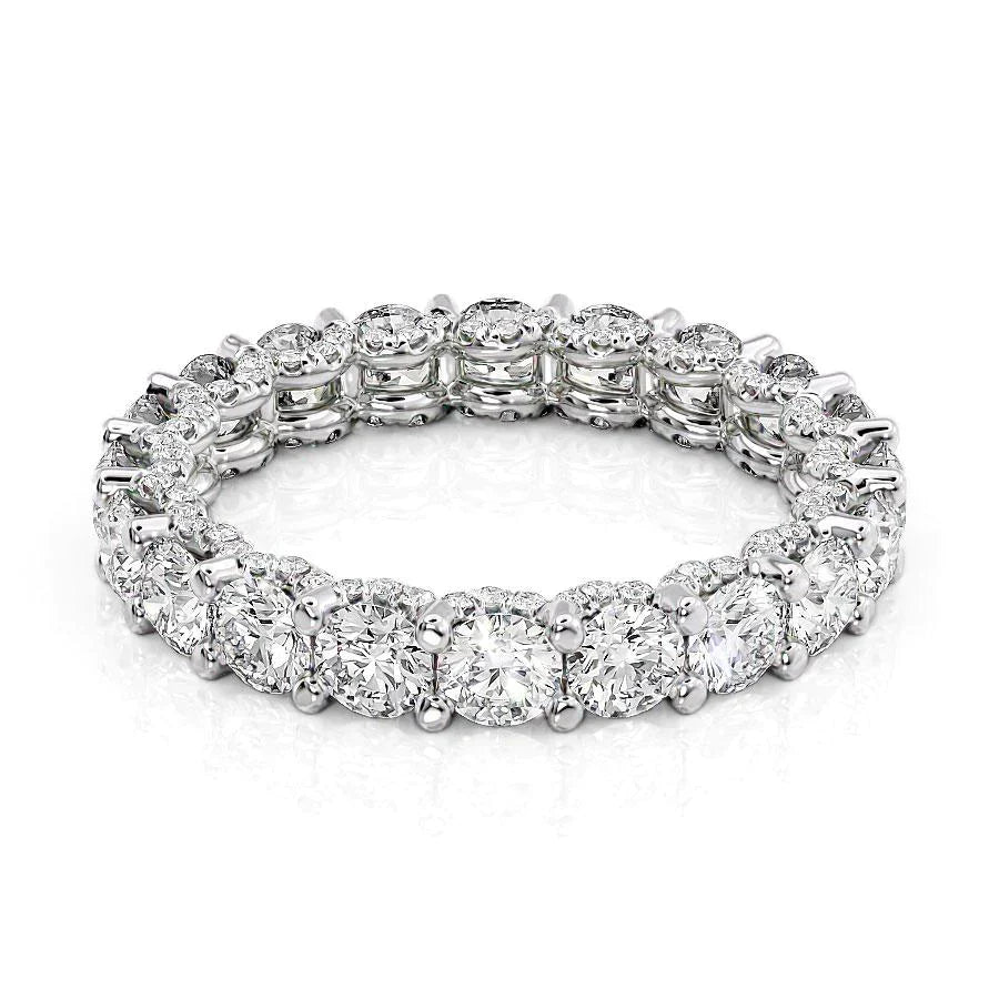 Round Lab Grown Diamond U Pave Prong Eternity band, EF Color, VS Clarity, IGI Certified Ring