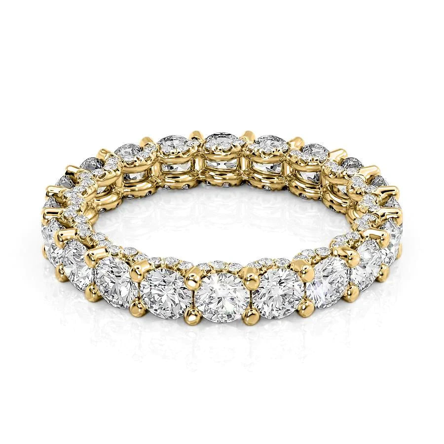 Round Lab Grown Diamond U Pave Prong Eternity band, EF Color, VS Clarity, IGI Certified Ring