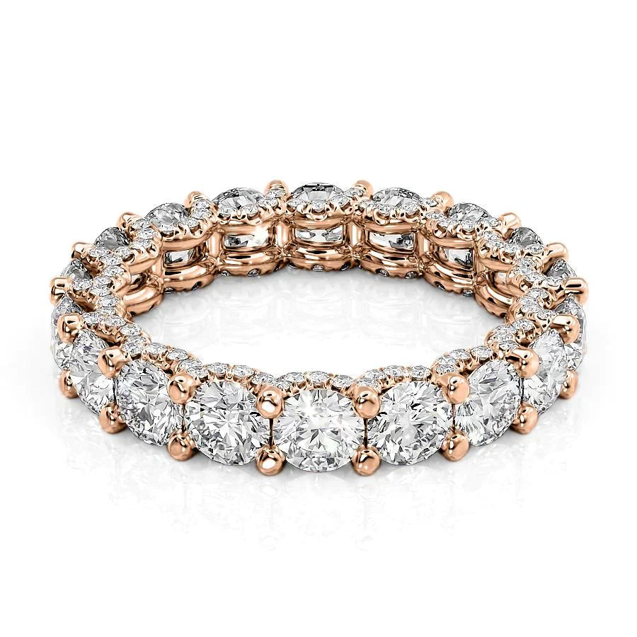 Round Lab Grown Diamond U Pave Prong Eternity band, EF Color, VS Clarity, IGI Certified Ring