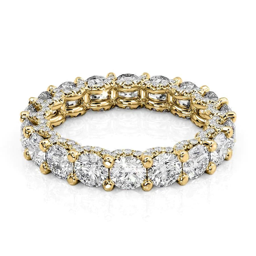 Round Lab Grown Diamond U Pave Prong Eternity band, EF Color, VS Clarity, IGI Certified Ring