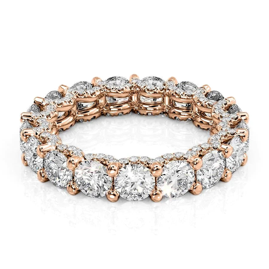 Round Lab Grown Diamond U Pave Prong Eternity band, EF Color, VS Clarity, IGI Certified Ring