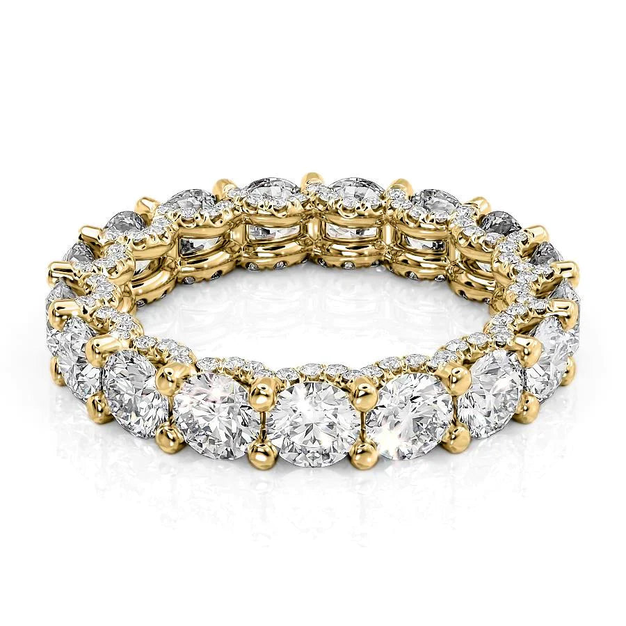 Round Lab Grown Diamond U Pave Prong Eternity band, EF Color, VS Clarity, IGI Certified Ring