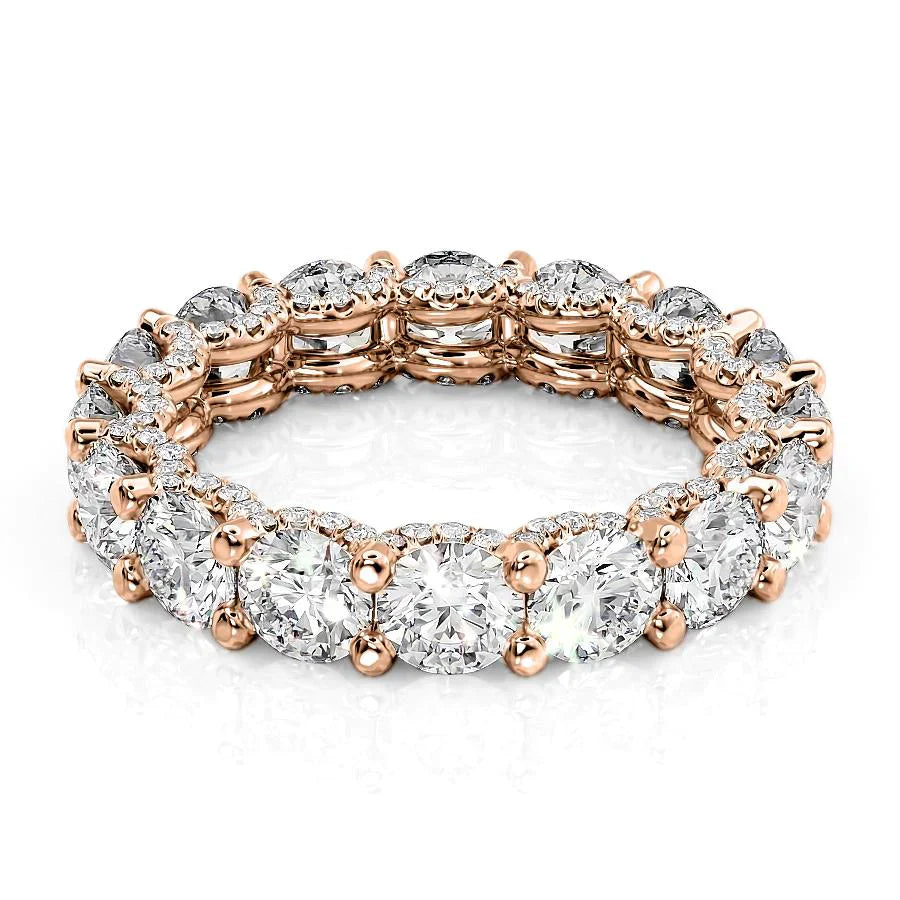 Round Lab Grown Diamond U Pave Prong Eternity band, EF Color, VS Clarity, IGI Certified Ring