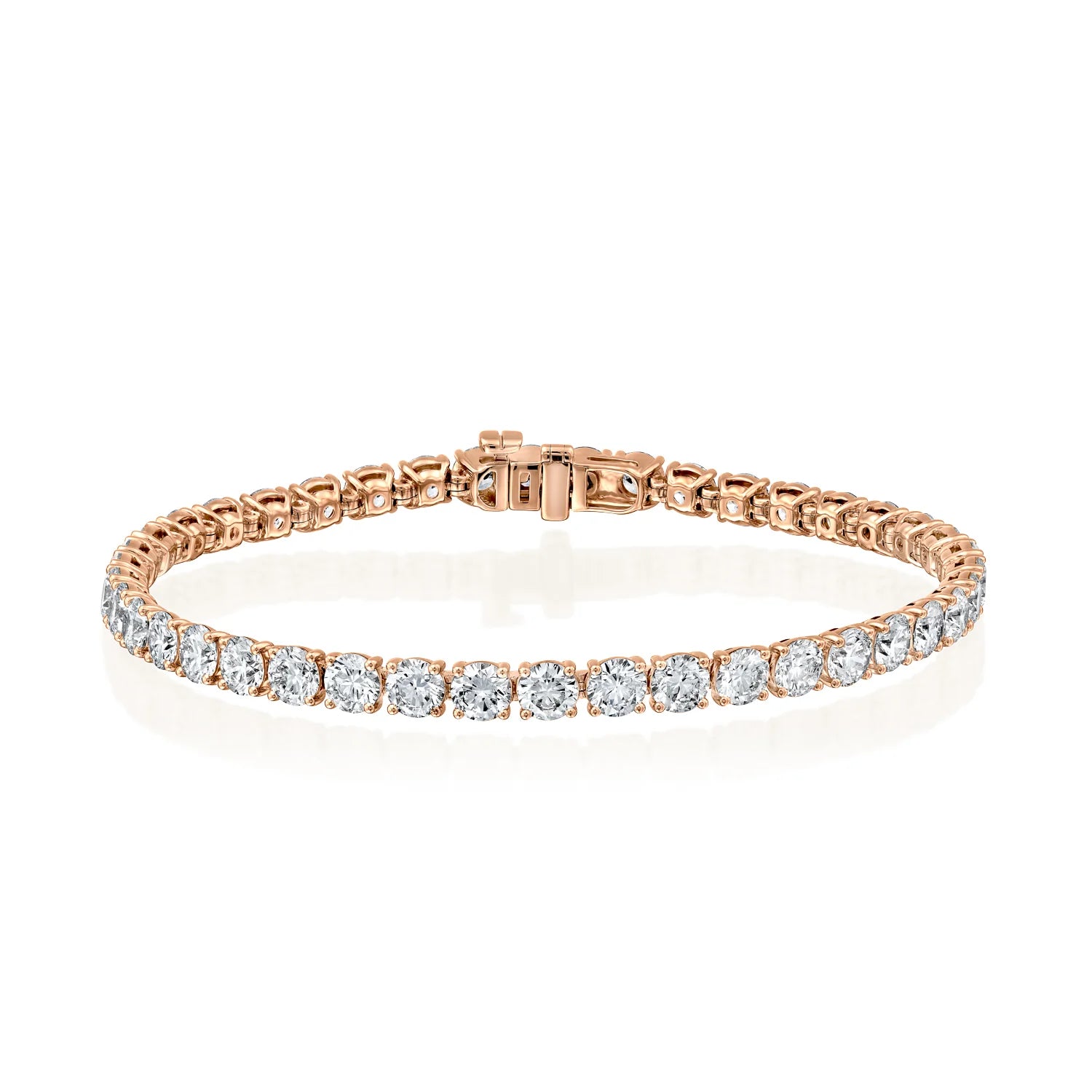 rose :: 13 carat round lab grown diamond tennis bracelet IGI certified
