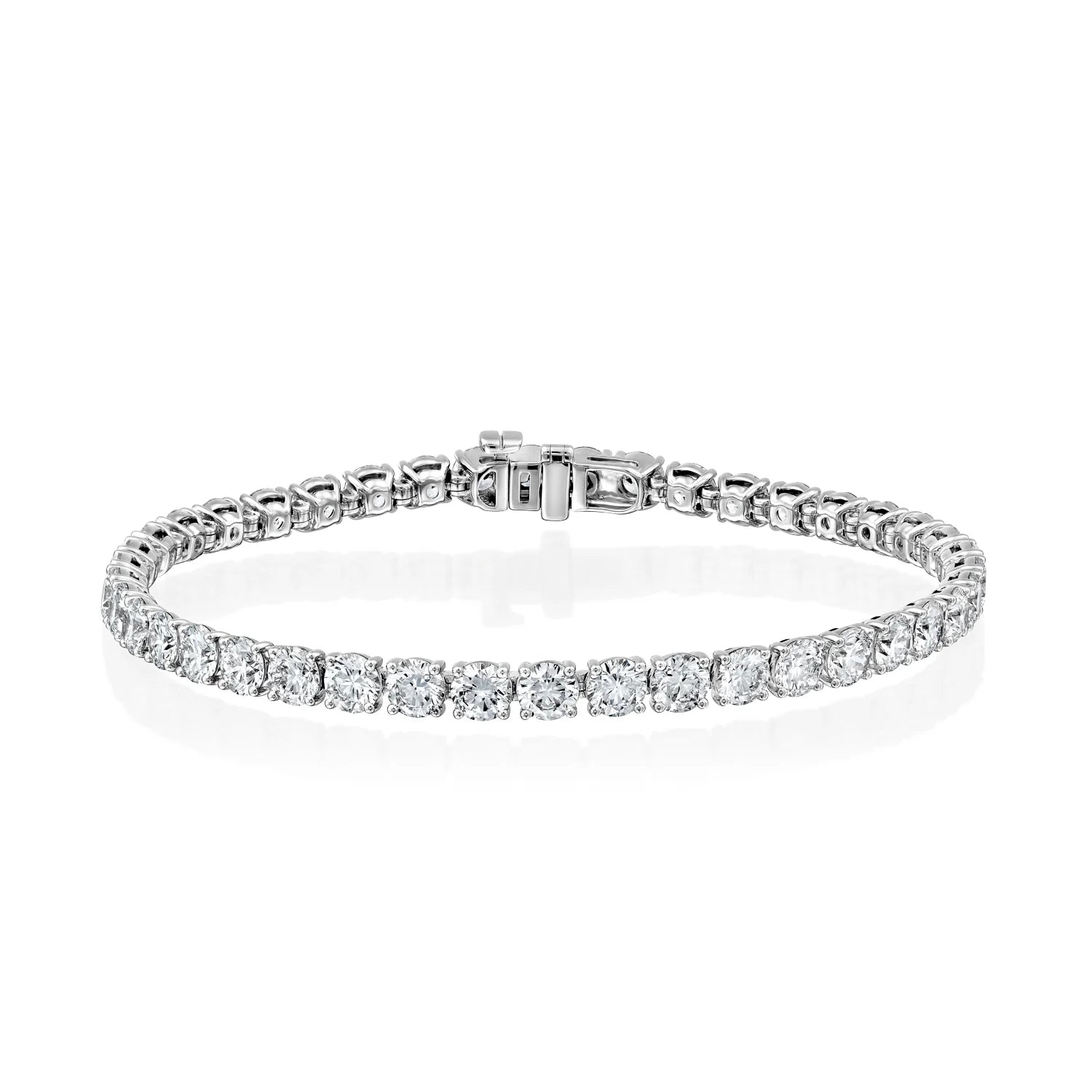 white :: 13ct lab grown diamond tennis bracelet round brilliant diamonds
