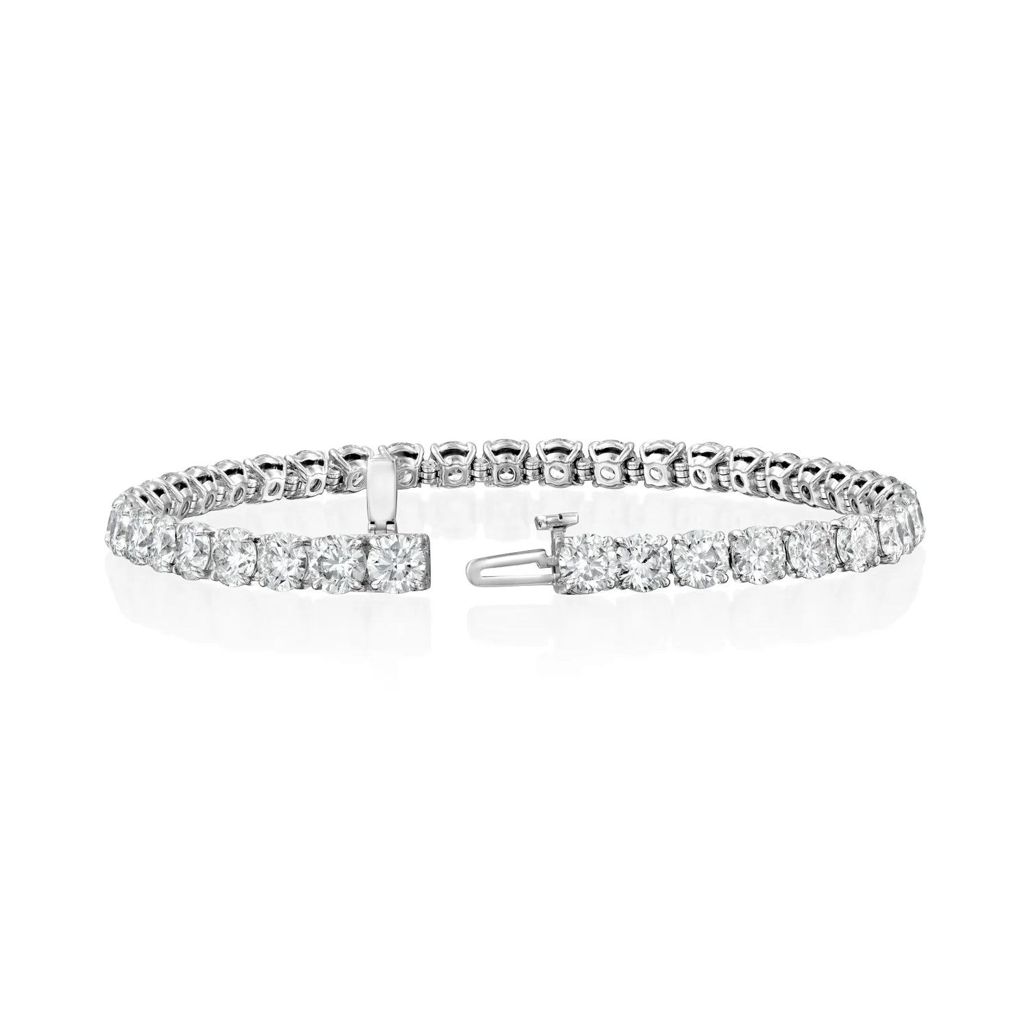 white :: 13 carat round lab grown diamond tennis bracelet IGI certified
