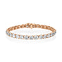 rose :: 16.5 carat round lab grown diamond tennis bracelet IGI certified
