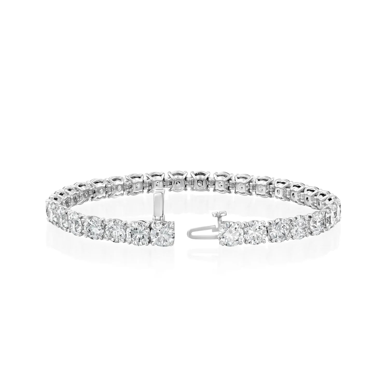 white :: 16.5ct lab grown diamond tennis bracelet round brilliant diamonds
