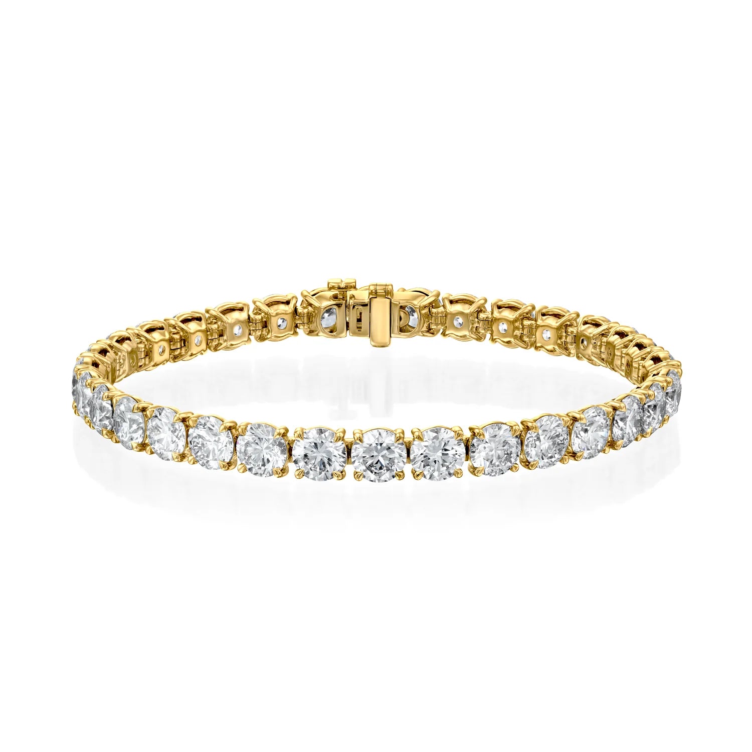 yellow :: 16.5 carat round lab grown diamond tennis bracelet IGI certified
