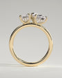 Yellow :: IGI certified 1.8ct emerald 1.5ct pear lab grown diamond engagement ring yellow gold classic design