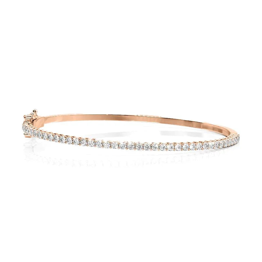Round Lab Grown Diamond Eternity Bangle Bracelet, EF Color,VS Clarity ,IGI Certificate