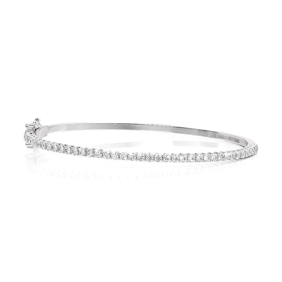 Round Lab Grown Diamond Eternity Bangle Bracelet, EF Color,VS Clarity ,IGI Certificate