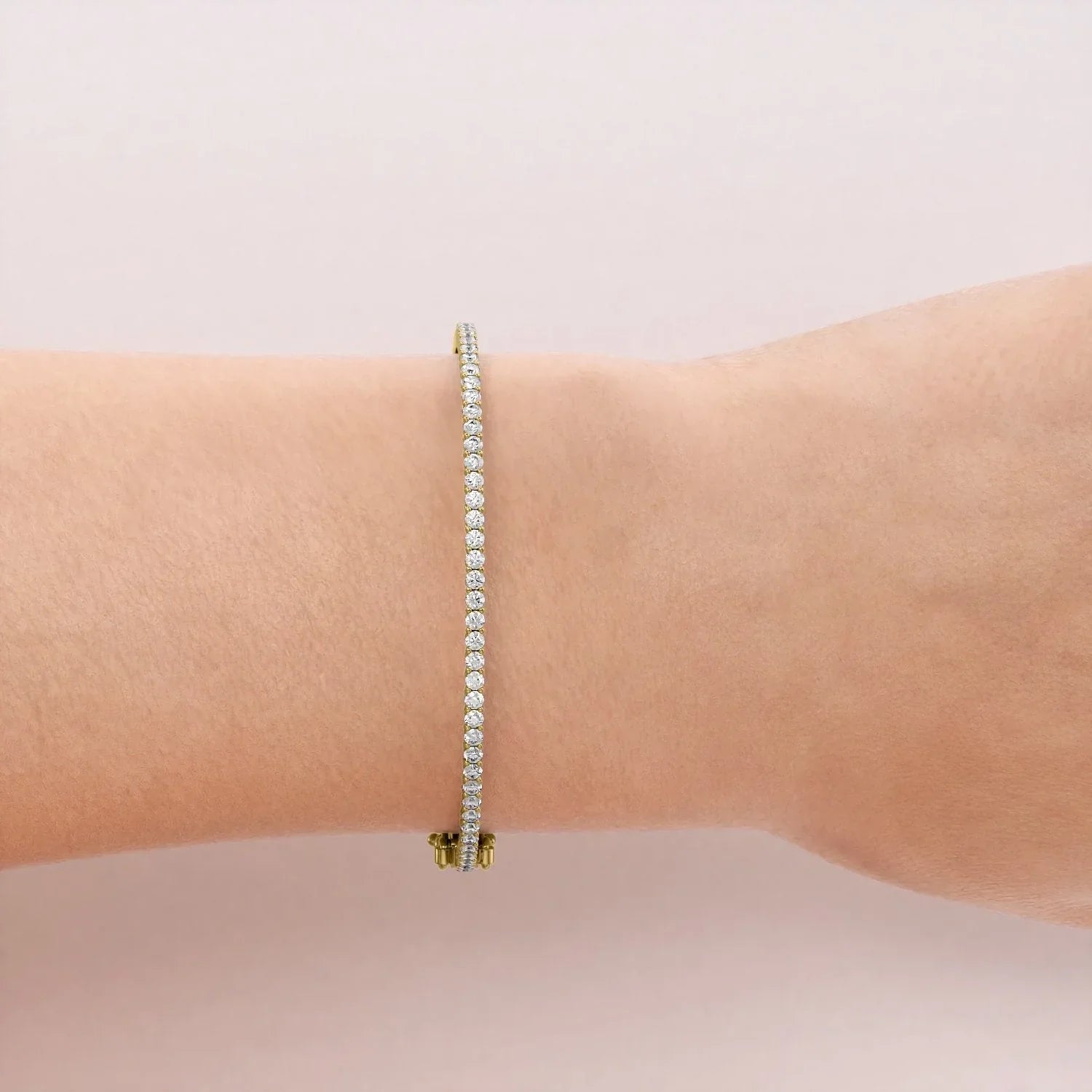 Round Lab Grown Diamond Eternity Bangle Bracelet, EF Color,VS Clarity ,IGI Certificate