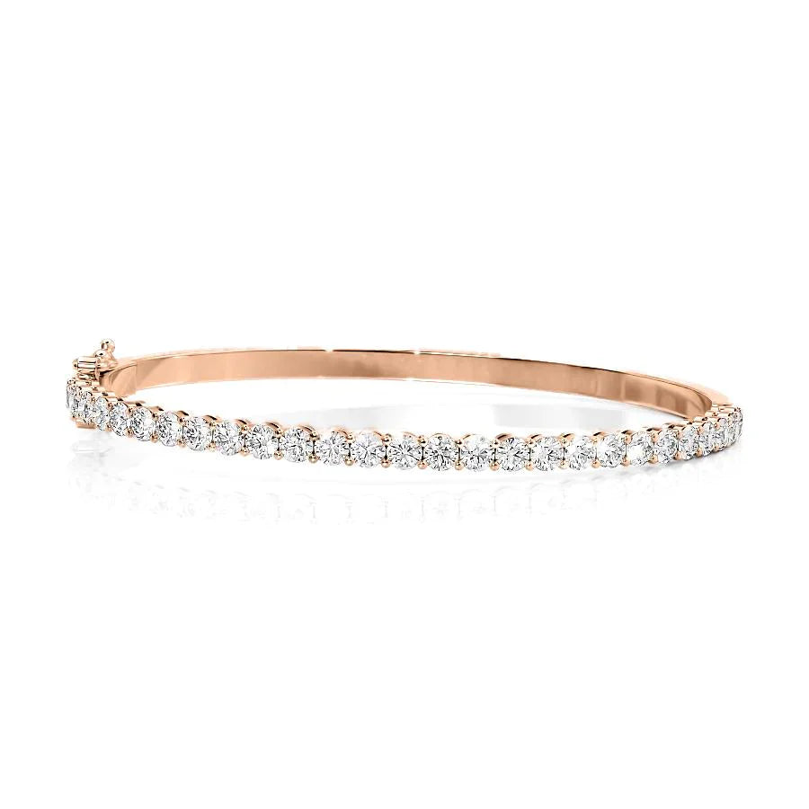Round Lab Grown Diamond Eternity Bangle Bracelet, EF Color,VS Clarity ,IGI Certificate
