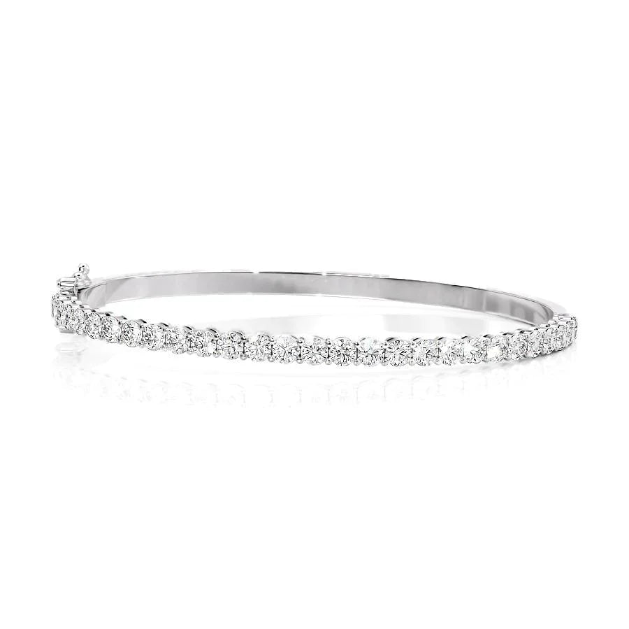 Round Lab Grown Diamond Eternity Bangle Bracelet, EF Color,VS Clarity ,IGI Certificate