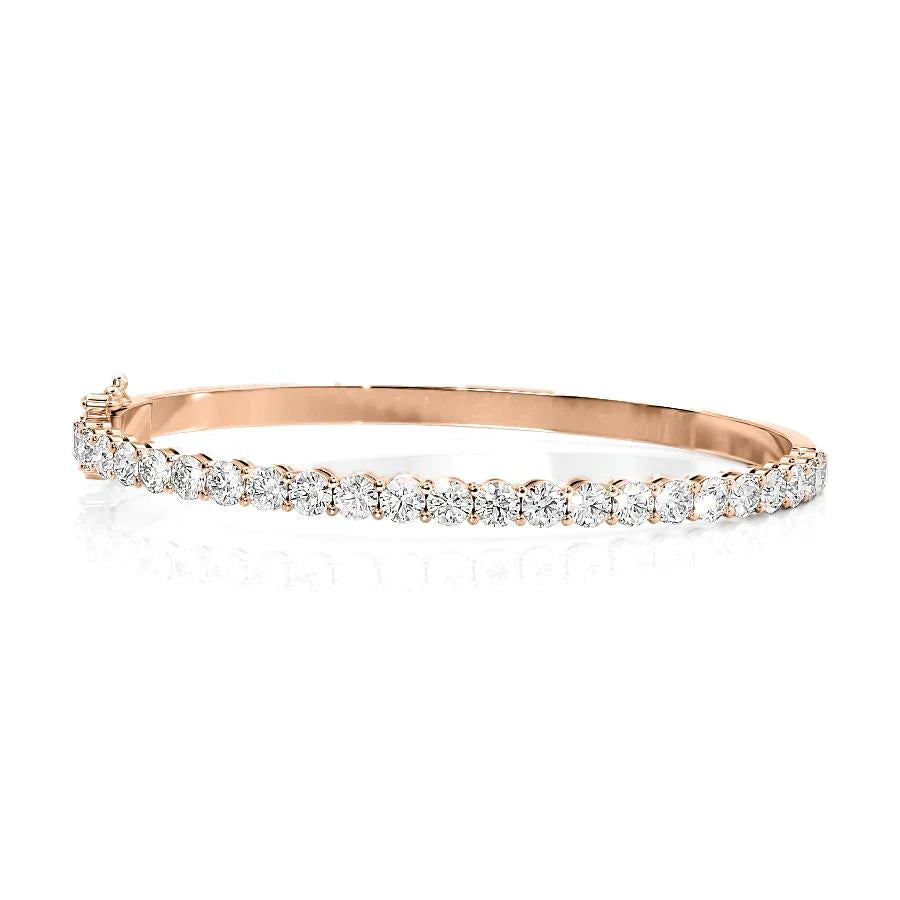 Round Lab Grown Diamond Eternity Bangle Bracelet, EF Color,VS Clarity ,IGI Certificate