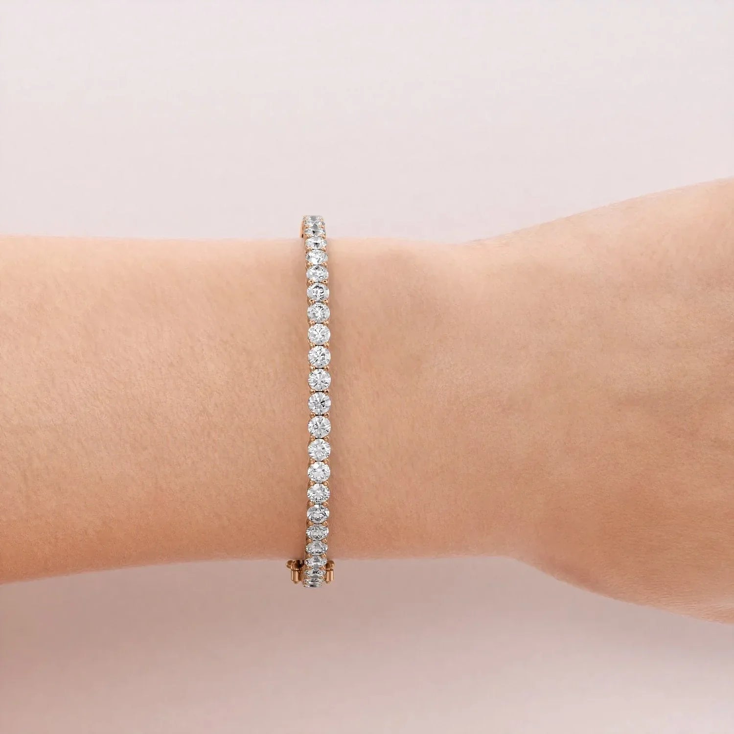 Round Lab Grown Diamond Eternity Bangle Bracelet, EF Color,VS Clarity ,IGI Certificate