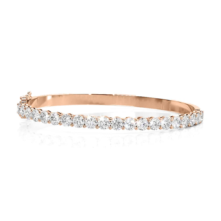 Round Lab Grown Diamond Eternity Bangle Bracelet, EF Color,VS Clarity ,IGI Certificate