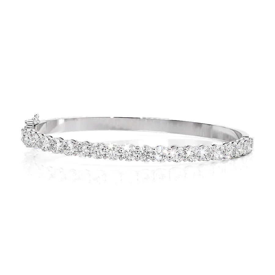 Round Lab Grown Diamond Eternity Bangle Bracelet, EF Color,VS Clarity ,IGI Certificate