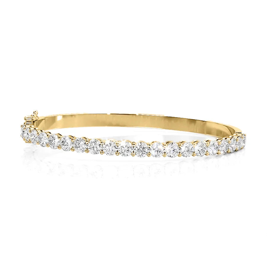 Round Lab Grown Diamond Eternity Bangle Bracelet, EF Color,VS Clarity ,IGI Certificate