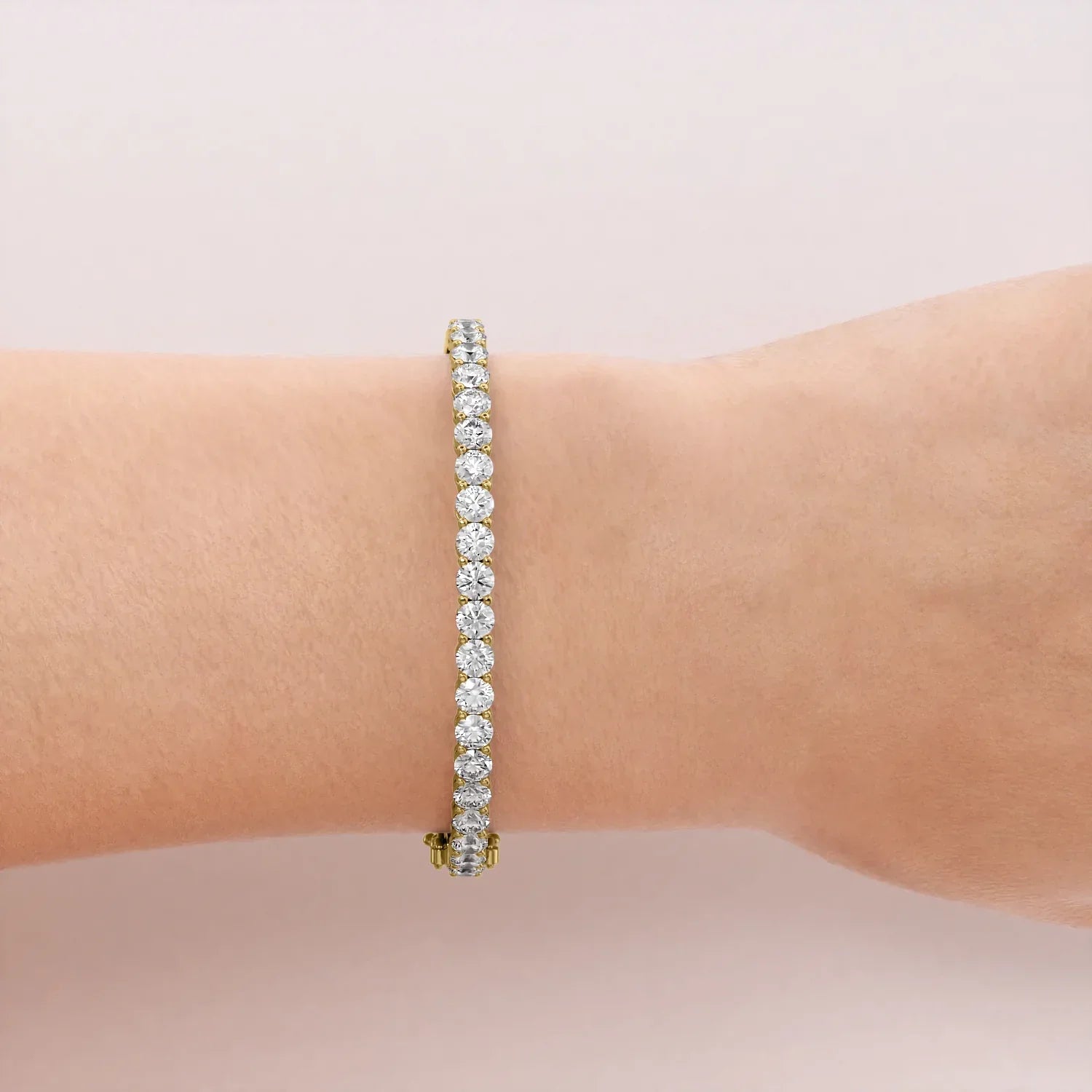 Round Lab Grown Diamond Eternity Bangle Bracelet, EF Color,VS Clarity ,IGI Certificate