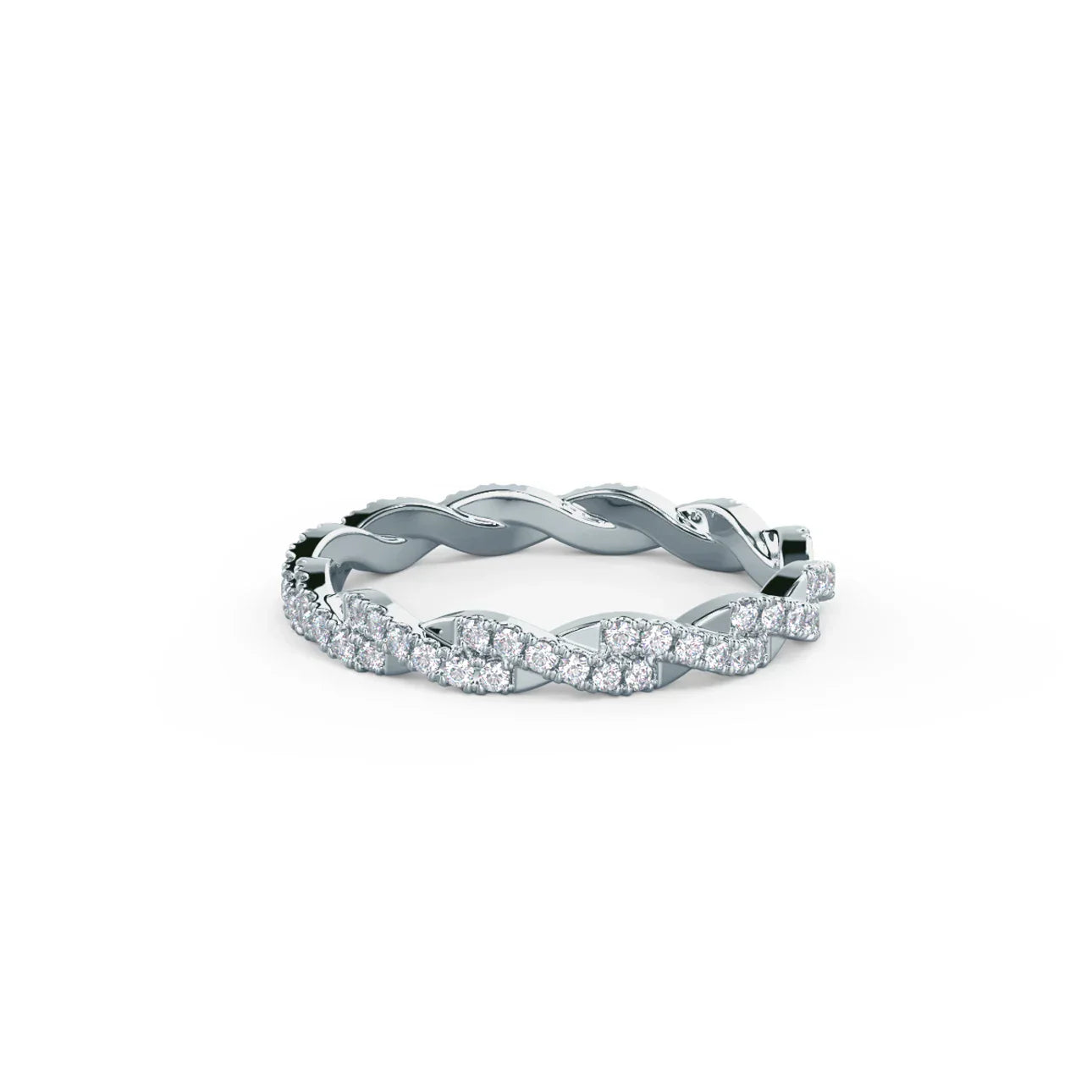 Round Lab Grown Diamond , Infinity Twist Full Eternity Band , EF Color , VS Clarity , IGI Certificate