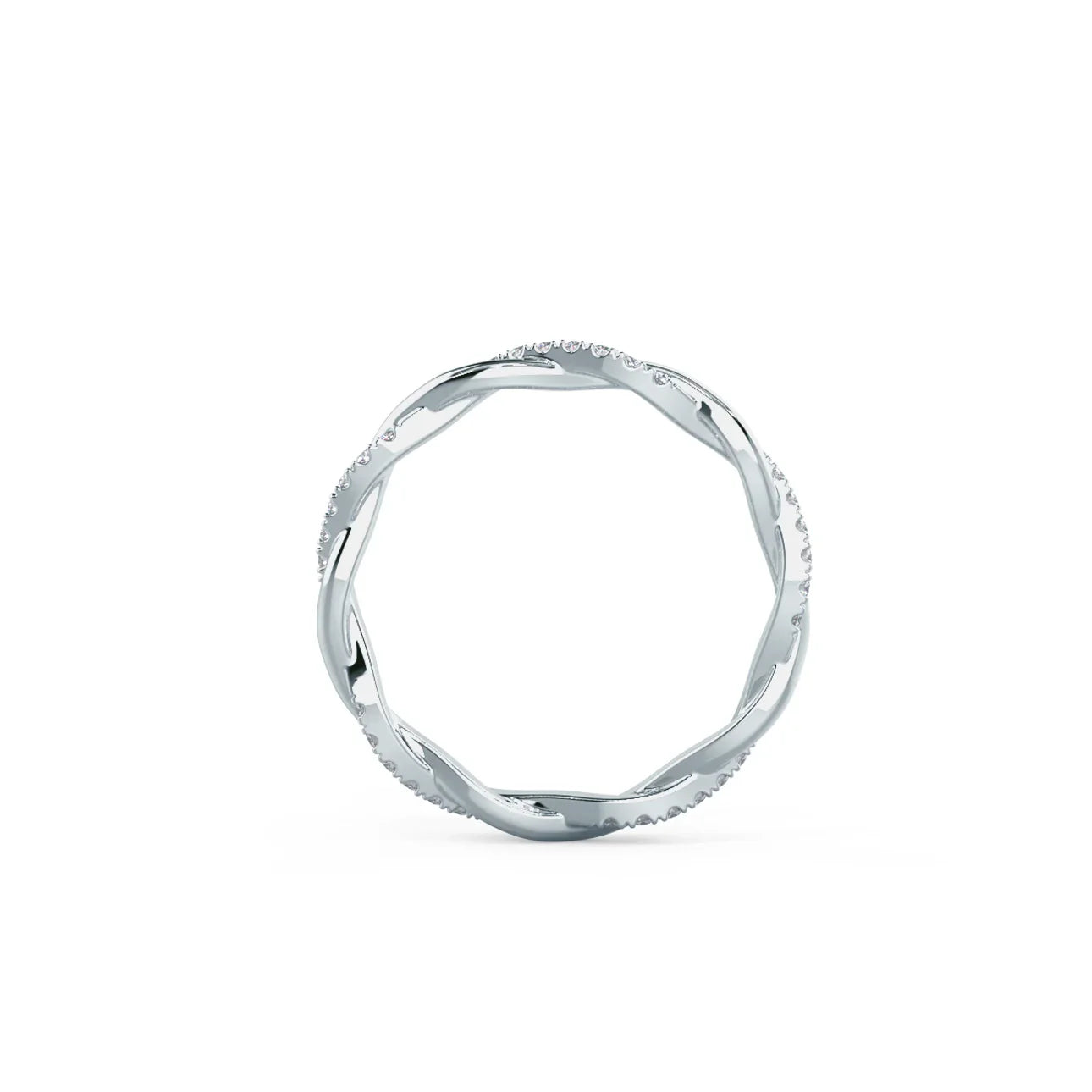 Round Lab Grown Diamond Infinity Twisting Light Eternity Band, EF Color , VS Clarity