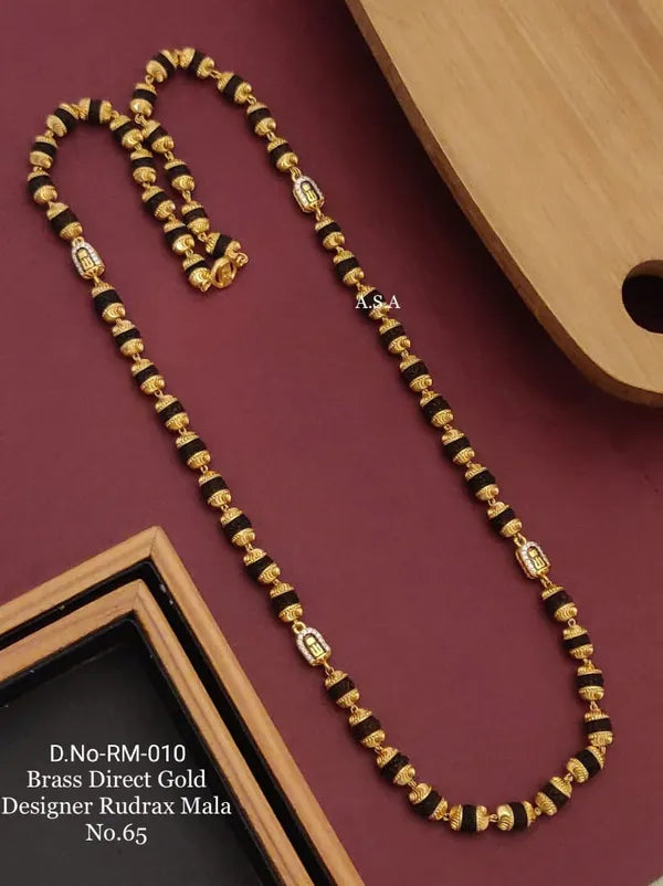 Brass Direct Gold Designer Rudraksh Mala