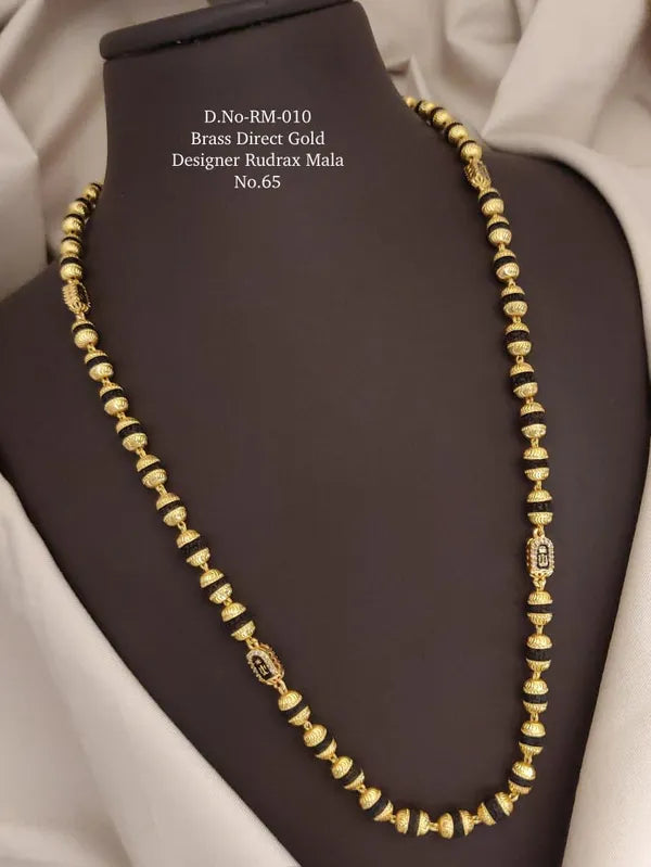 Brass Direct Gold Designer Rudraksh Mala