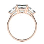 Rose :: emerald cut three stone lab grown diamond ring timeless elegant engagement ring