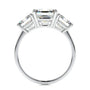 White :: IGI certified emerald lab diamond three stone ring luxury engagement ring