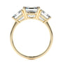 Yellow :: fine jewelry emerald cut three stone lab grown diamond ring women engagement
