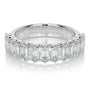 White :: Elvarique emerald cut lab grown diamond eternity ring IGI certified full eternity band