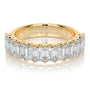 Yellow :: premium emerald cut lab diamond eternity band IGI certified fine ring