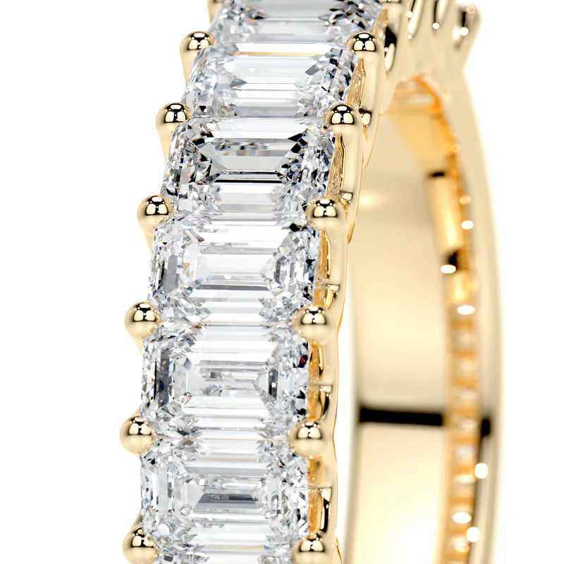 Yellow :: fine jewelry emerald cut lab diamond eternity ring for women stacking band