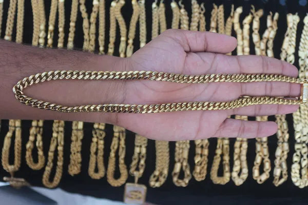 Claasical Men’s Fashion cuban Design Gold Pleted Hiphop Anti Tarnish & Waterproof Chain For Men & Boys