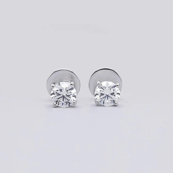 Round 1.00tcw Lab Grown Diamond Stud Earrings  | D-E-F Color, VVS–VS Clarity| IGI Certified